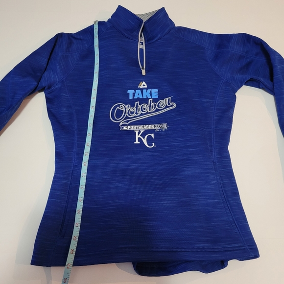 NWT  Majestic Fan Fashion Women's S   KC Royals  Sweatshirt   Top   Blue - Picture 6 of 11